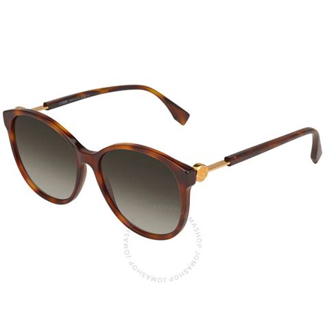 Fendi Brown Gradient Round Ladies Sunglasses FF 0412/S 0086 